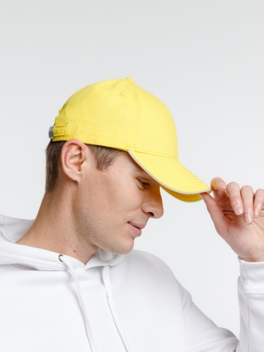 Бейсболка Spiker, желтая с белым фото 3 Бейсболка Spiker, желтая с белым фото 3