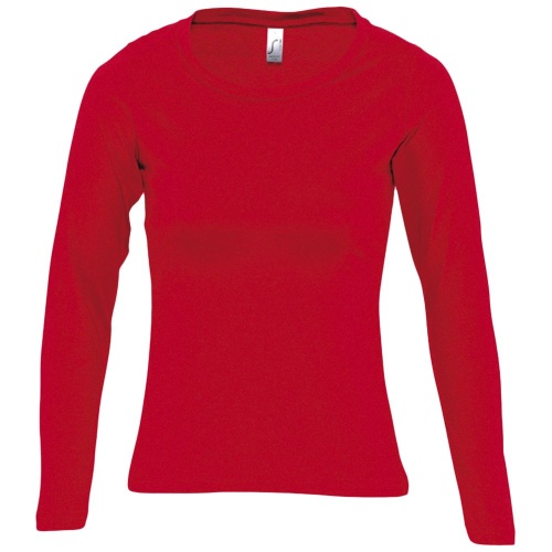 Футболка женская с длинным рукавом Majestic 150, красная Футболка женская с длинным рукавом Majestic 150, красная