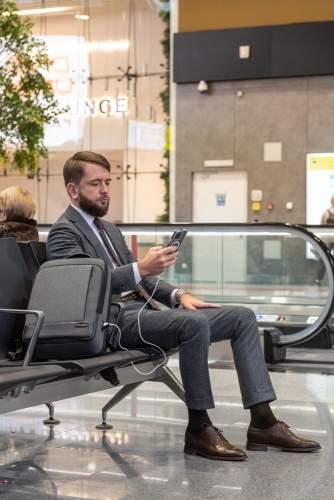 Рюкзак для ноутбука Santiago Slim, серый фото 3 Рюкзак для ноутбука Santiago Slim, серый фото 3