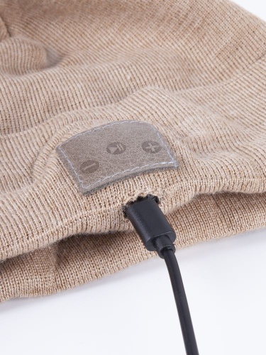 Шапка с Bluetooth гарнитурой Real Talk Headset, бежевый меланж фото 7