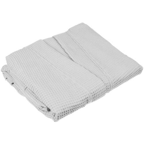 Халат вафельный Kimono, светло-серый фото 2