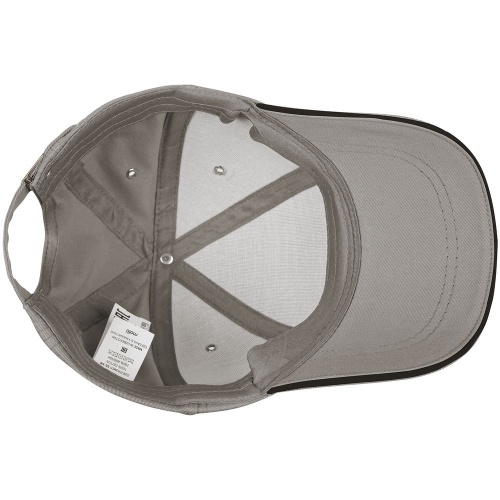 Бейсболка Canopy, серая с черным кантом фото 4 Бейсболка Canopy, серая с черным кантом фото 4