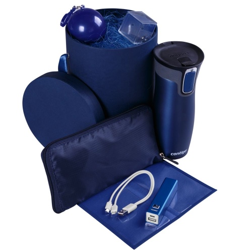 Подарочная коробка Rond, синяя фото 3 Подарочная коробка Rond, синяя фото 3