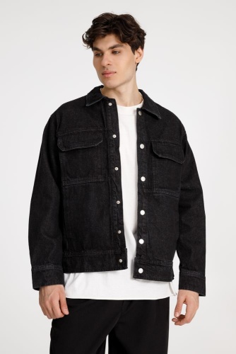 Куртка джинсовая O2, черная фото 2