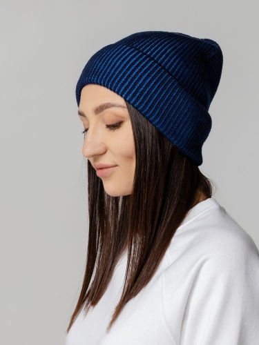 Шапка Nobilis, темно-синяя с синим фото 7 Шапка Nobilis, темно-синяя с синим фото 7