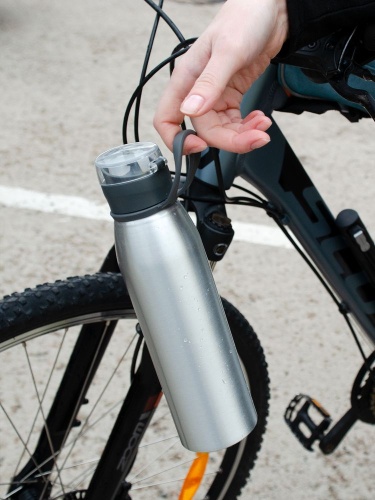 Спортивная бутылка для воды Korver, серебристая фото 6