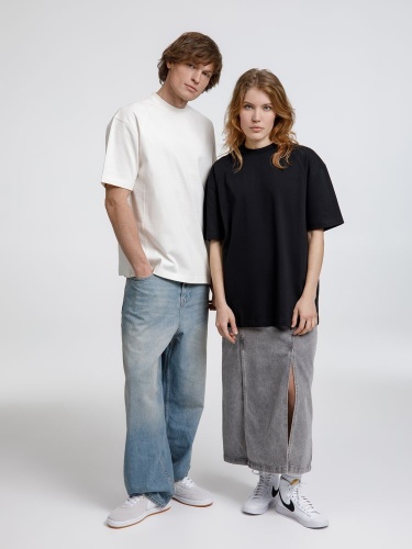 Футболка оверсайз унисекс Sideline, черная фото 7 Футболка оверсайз унисекс Sideline, черная фото 7