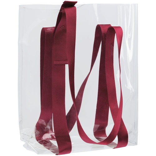 Шоппер Clear Fest, прозрачный с красными ручками фото 4