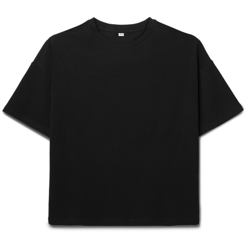 Футболка детская оверсайз Teezer, черная Футболка детская оверсайз Teezer, черная