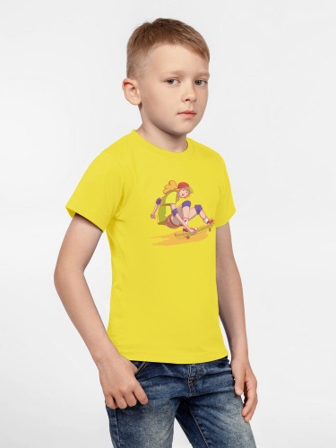 Футболка детская Skateboard, желтая фото 3