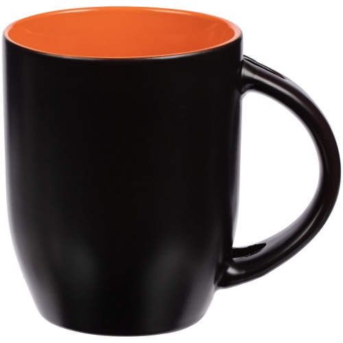 Кружка-хамелеон Melty с ложкой, черная с оранжевым фото 3 Кружка-хамелеон Melty с ложкой, черная с оранжевым фото 3