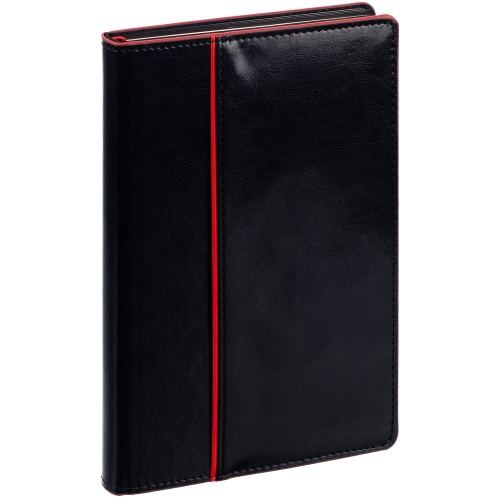 Ежедневник Alanis, недатированный, черный с красным фото 3