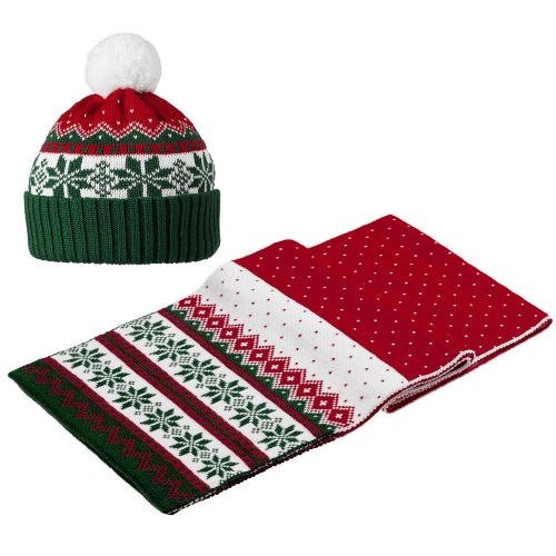 Шарф Happy View, красный с зеленым фото 5