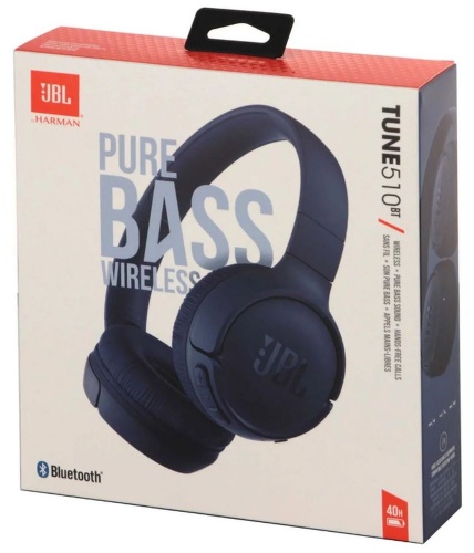 Беспроводные наушники JBL T510BT, синие фото 6