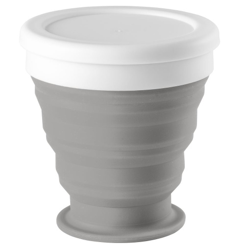 Складной стакан с крышкой Astrada, серый Складной стакан с крышкой Astrada, серый