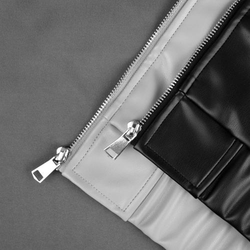 Бомбер из искусственной кожи Univer, серый фото 4 Бомбер из искусственной кожи Univer, серый фото 4