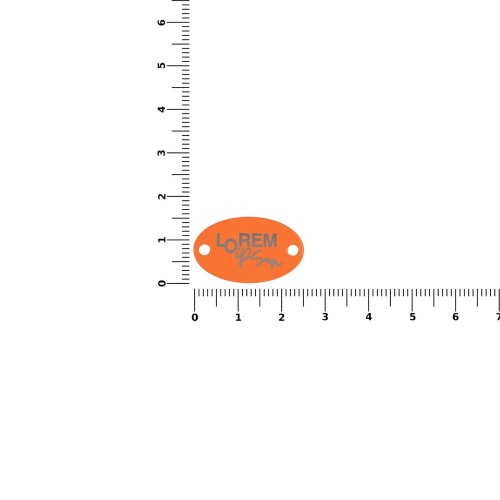 Шильдик металлический Alfa Oval, оранжевый неон фото 2 Шильдик металлический Alfa Oval, оранжевый неон фото 2