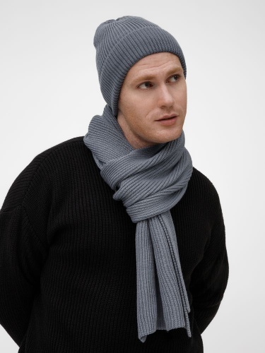Шарф Nobilis Mono, серый (стальной) фото 4