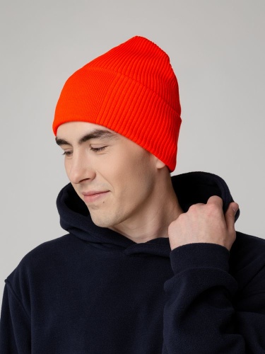 Шапка Real Rib, красно-оранжевая фото 5 Шапка Real Rib, красно-оранжевая фото 5