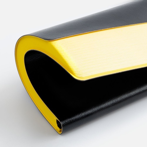 Ежедневник Doppio, недатированный, черный с желтым фото 3