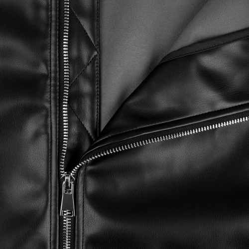 Бомбер из искусственной кожи Univer, черный фото 3 Бомбер из искусственной кожи Univer, черный фото 3