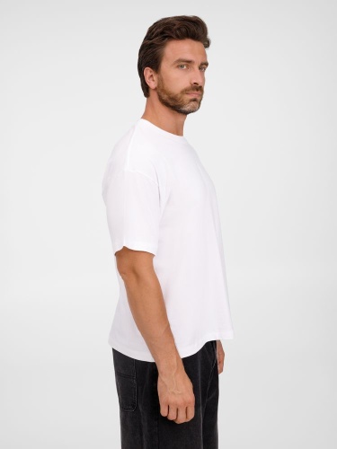 Футболка оверсайз унисекс Legacy, светло-бежевая (неокрашенная) фото 3 Футболка оверсайз унисекс Legacy, светло-бежевая (неокрашенная) фото 3