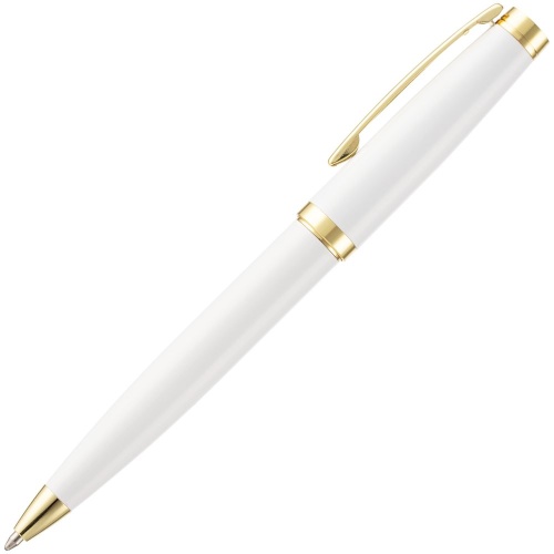 Ручка шариковая Letra Gold, глянцевая, белая фото 2 Ручка шариковая Letra Gold, глянцевая, белая фото 2