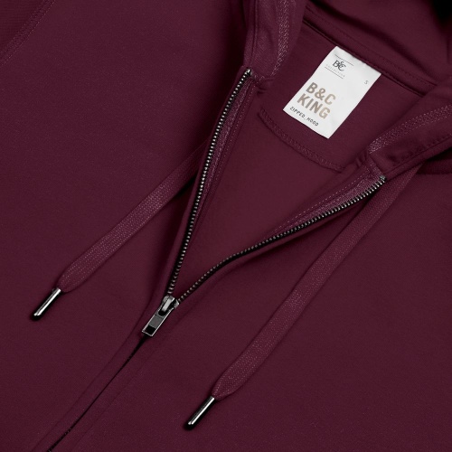 Толстовка на молнии с капюшоном унисекс King, бордовая фото 4