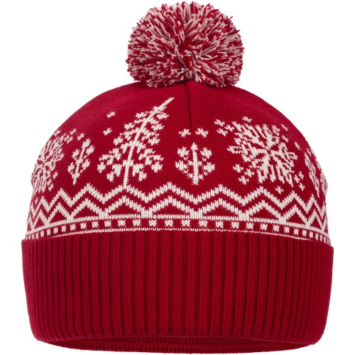 Шапка Elnik, красная с молочно-белым фото 3 Шапка Elnik, красная с молочно-белым фото 3