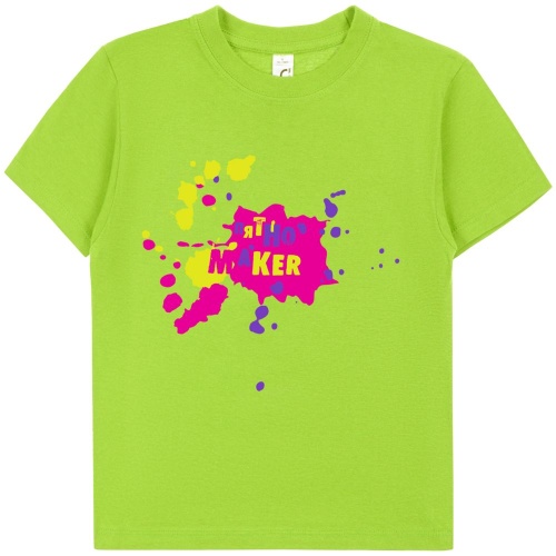 Футболка детская «Пятно Maker», зеленое яблоко Футболка детская «Пятно Maker», зеленое яблоко