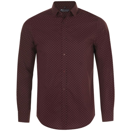 Рубашка мужская Becker Men, бордовая с белым Рубашка мужская Becker Men, бордовая с белым