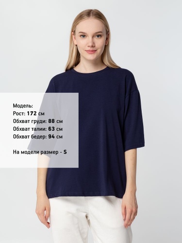 Футболка унисекс оверсайз Street Vibes, темно-синяя фото 9
