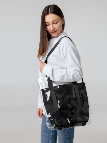 Шопер Clarity с черным органайзером, прозрачный фото 6