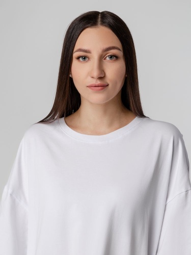 Футболка унисекс оверсайз Crosstown, белая фото 8