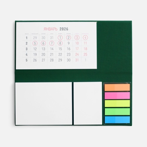 Календарь настольный Grade, зеленый фото 2 Календарь настольный Grade, зеленый фото 2