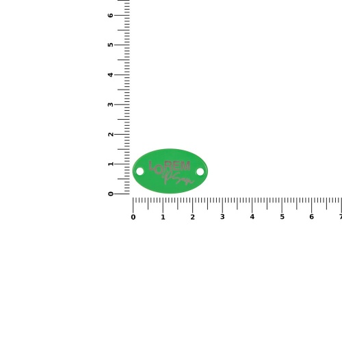 Шильдик металлический Alfa Oval, зеленый неон фото 2 Шильдик металлический Alfa Oval, зеленый неон фото 2