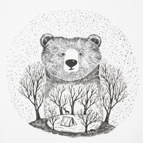 Холщовая сумка Bear, молочно-белая фото 4