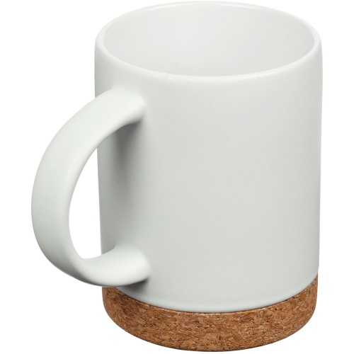 Кружка с пробковой подставкой Corky, белая фото 3 Кружка с пробковой подставкой Corky, белая фото 3