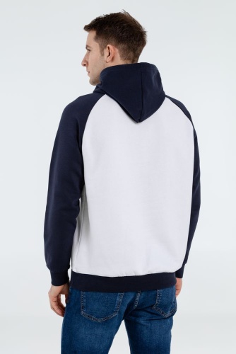 Толстовка унисекс Seattle, белая с темно-синим фото 6 Толстовка унисекс Seattle, белая с темно-синим фото 6