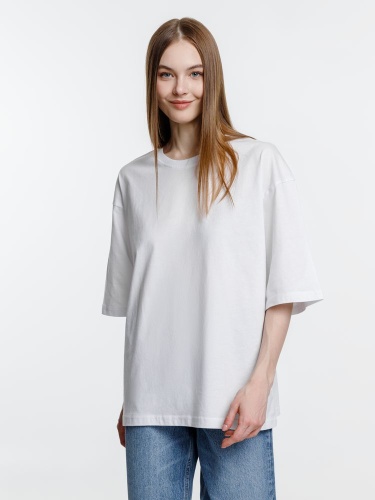 Футболка оверсайз унисекс Base Space, белая фото 3