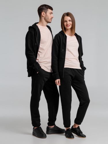 Толстовка на молнии с капюшоном унисекс King, черная фото 13