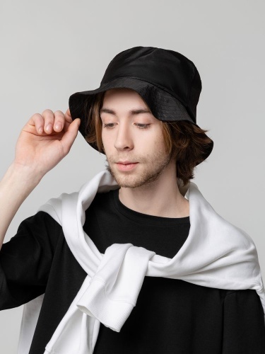 Панама складная Orust, черная, с водоотталкивающей пропиткой фото 6 Панама складная Orust, черная, с водоотталкивающей пропиткой фото 6