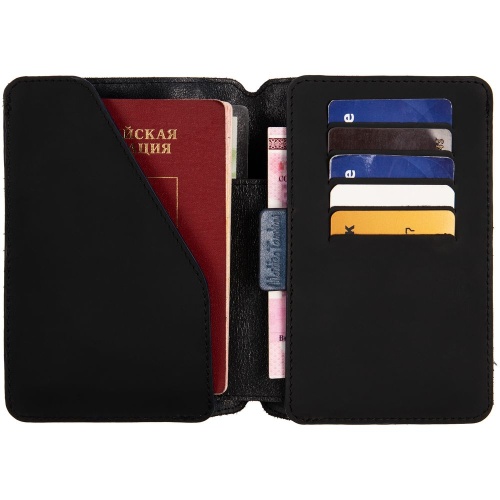 Автобумажник Arrival, черный с синим фото 7