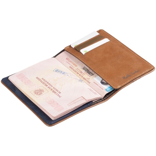 Обложка для паспорта Kalsa Palermo, синяя фото 5 Обложка для паспорта Kalsa Palermo, синяя фото 5