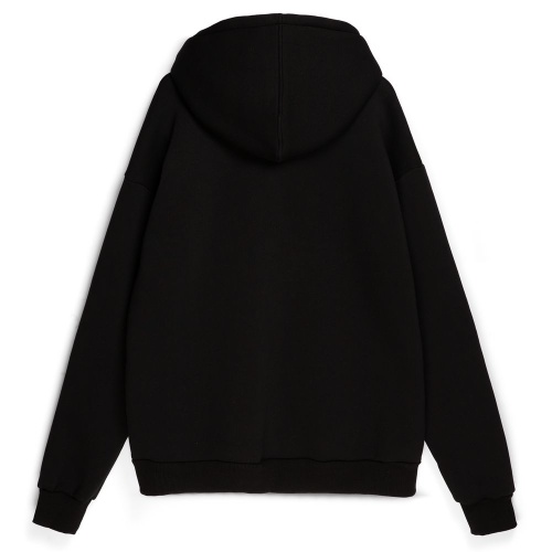 Толстовка унисекс оверсайз Zippy, черная фото 2