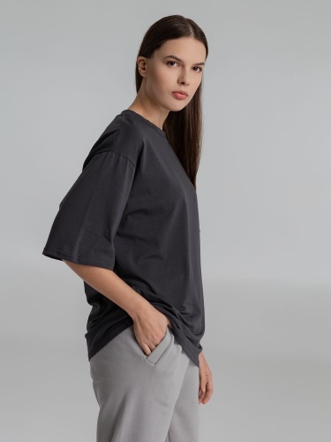 Футболка оверсайз Slope, темно-серая фото 6