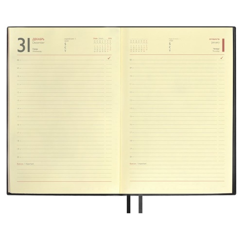 Ежедневник Merida, датированный, черный фото 5