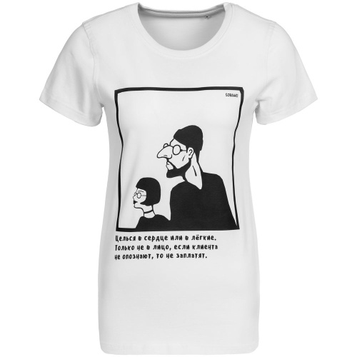 Футболка женская «Леон», белая, ver.2 фото 3 Футболка женская «Леон», белая, ver.2 фото 3