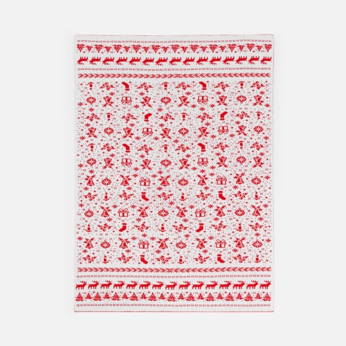 Плед Holidale, красный с молочным фото 4