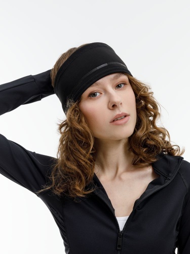 Спортивная повязка утепленная Jogge, черная фото 4 Спортивная повязка утепленная Jogge, черная фото 4